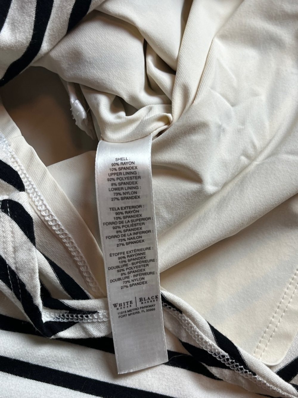 White House Black Market Striped Sheath Dress Black & White Wrap Dress - 2 - Picture 9 of 11